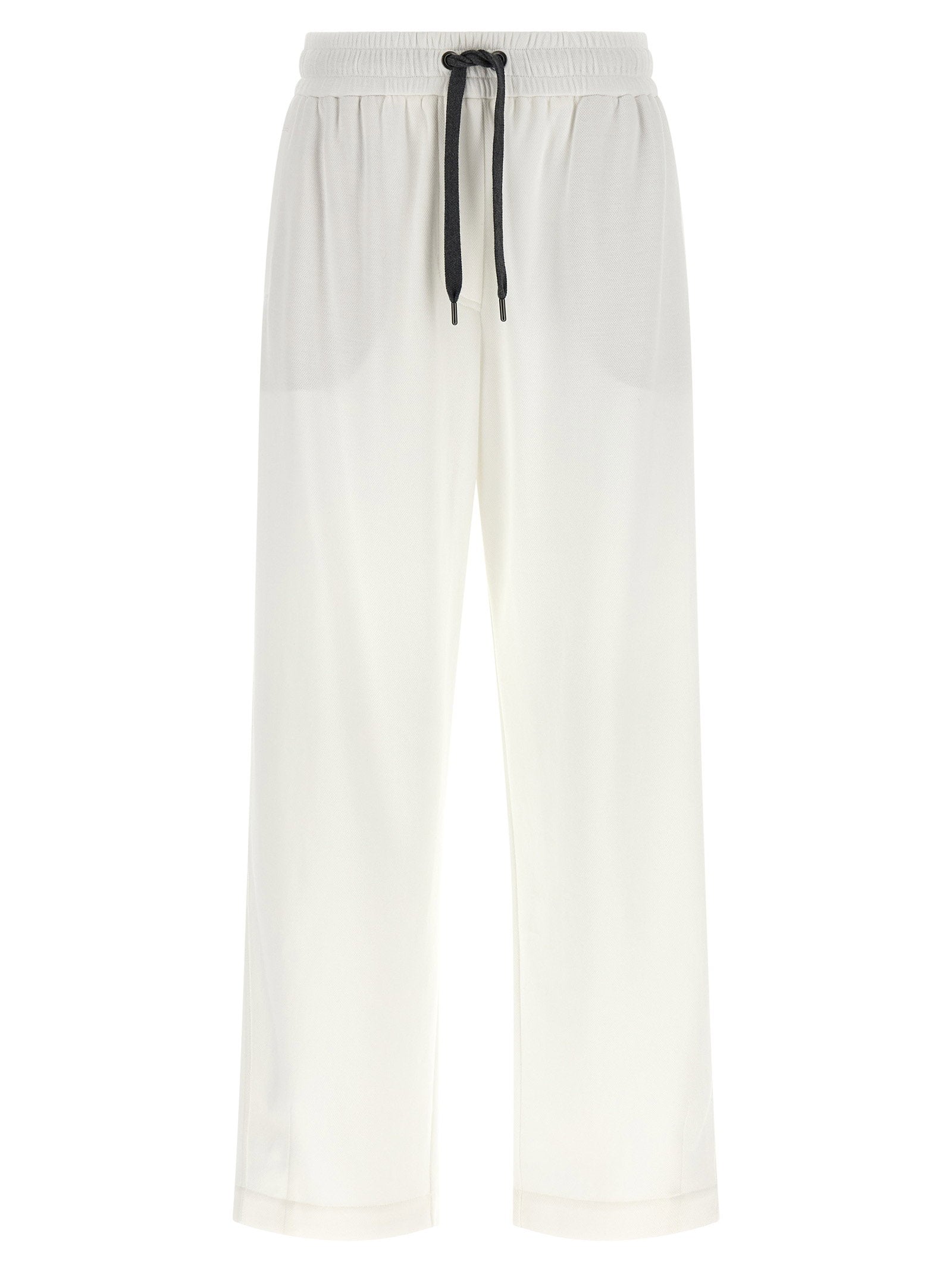 Brunello Cucinelli Cotton Piqué Track Joggers — White
