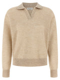 Brunello Cucinelli Mohair and Wool Waffle-Knit Polo — Beige