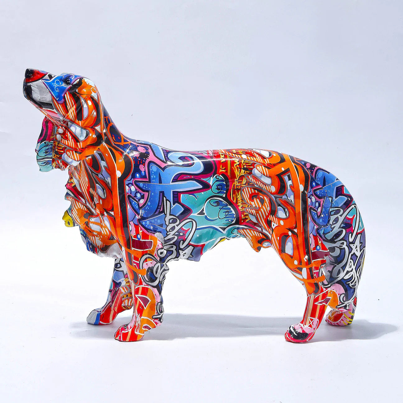 ArtZ® Golden Retriever Graffiti Painted Statue - Graffiti