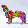 ArtZ® Golden Retriever Graffiti Painted Statue - Abstract