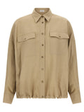 Brunello Cucinelli Fluid Twill Shirt — Beige