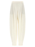 Brunello Cucinelli Linen Blend Twill Trousers — Cream