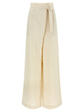 Brunello Cucinelli Linen-Blend Wide-Leg Trousers — Cream