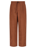 Brunello Cucinelli Viscose and Linen Tailored Track Trousers — Caramel