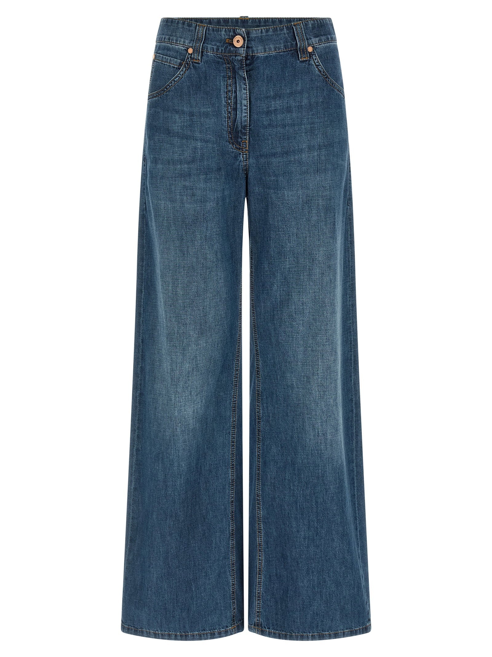 Brunello Cucinelli Wide Leg Jeans — Blue