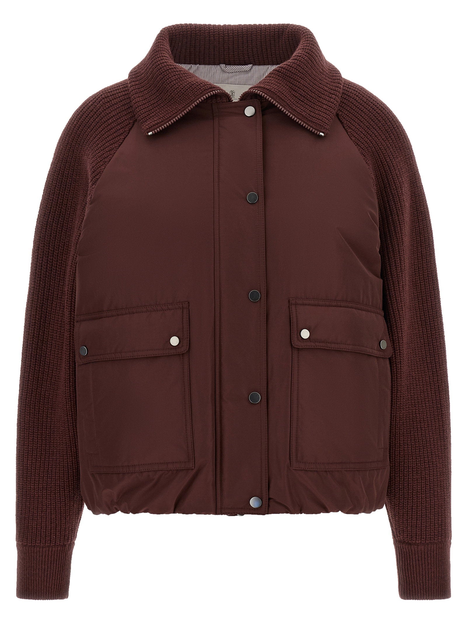 Brunello Cucinelli Down Jacket — Burgundy