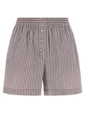 Brunello Cucinelli Striped Silk and Cotton Shorts — White