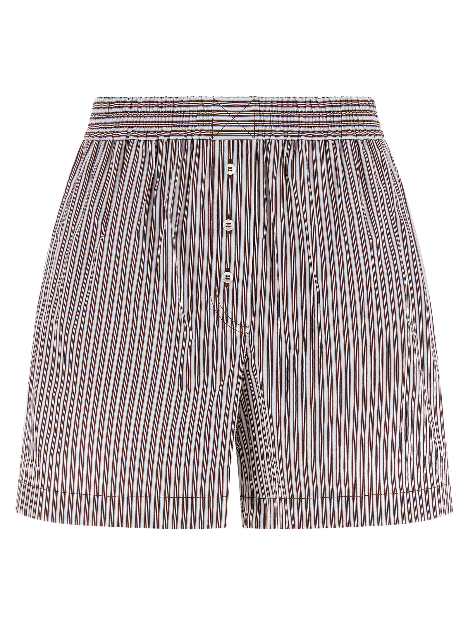 Brunello Cucinelli Striped Silk and Cotton Shorts — White