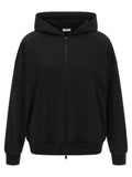 Brunello Cucinelli Lightweight Stretch Cotton Hoodie — Black