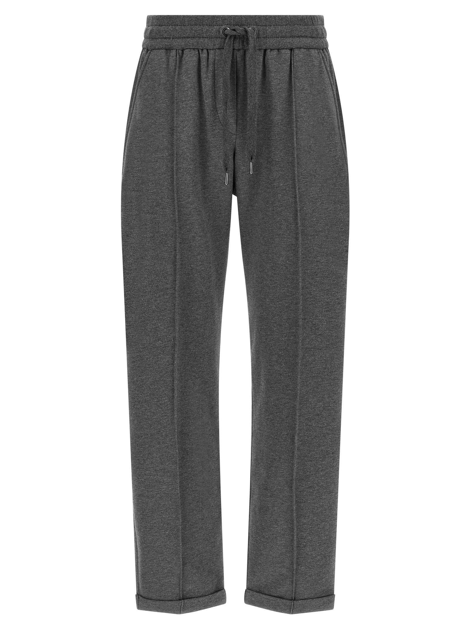 Brunello Cucinelli Cotton Sweatshirt Joggers — Gray