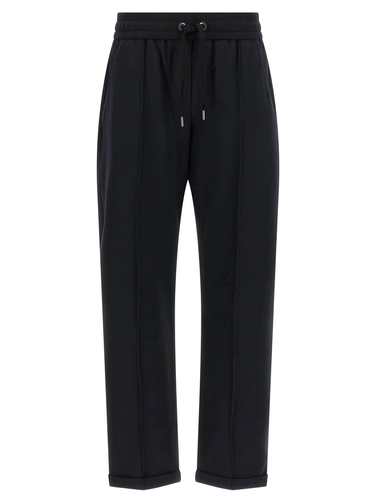 Brunello Cucinelli Flared Cotton Sweatshirt Jogger — Black