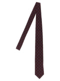 Brunello Cucinelli Chevron-Patterned Silk Necktie — Burgundy