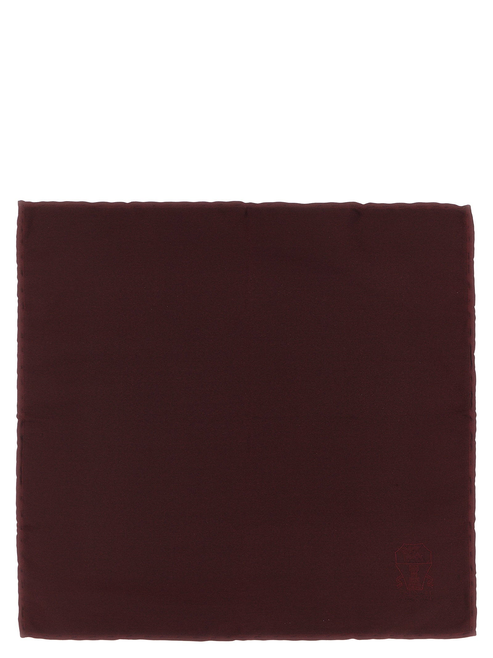 Brunello Cucinelli Double-Face Silk Clutch — Burgundy