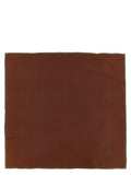 Brunello Cucinelli Silk Twill Double-Face Scarf — Rust