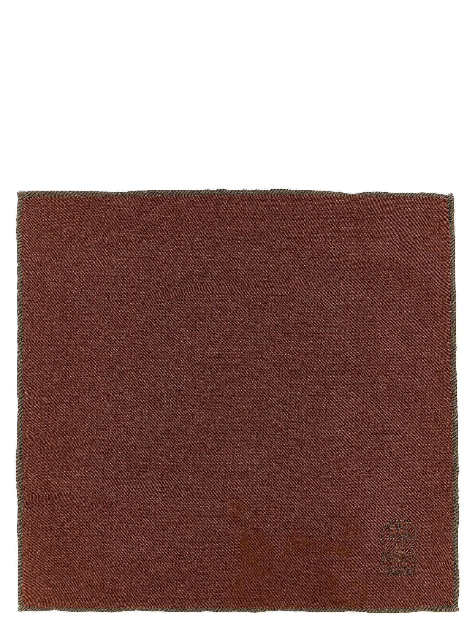 Brunello Cucinelli Silk Twill Double-Face Scarf — Rust