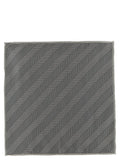 Brunello Cucinelli Chevron Silk Pocket Square — Black