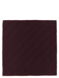 Brunello Cucinelli Chevron Jacquard Silk Pocket Square — Burgundy
