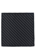 Brunello Cucinelli Regimental Striped Silk Pocket Square — Black