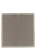 Brunello Cucinelli Double-Face Silk Geometric Clutch — Brown