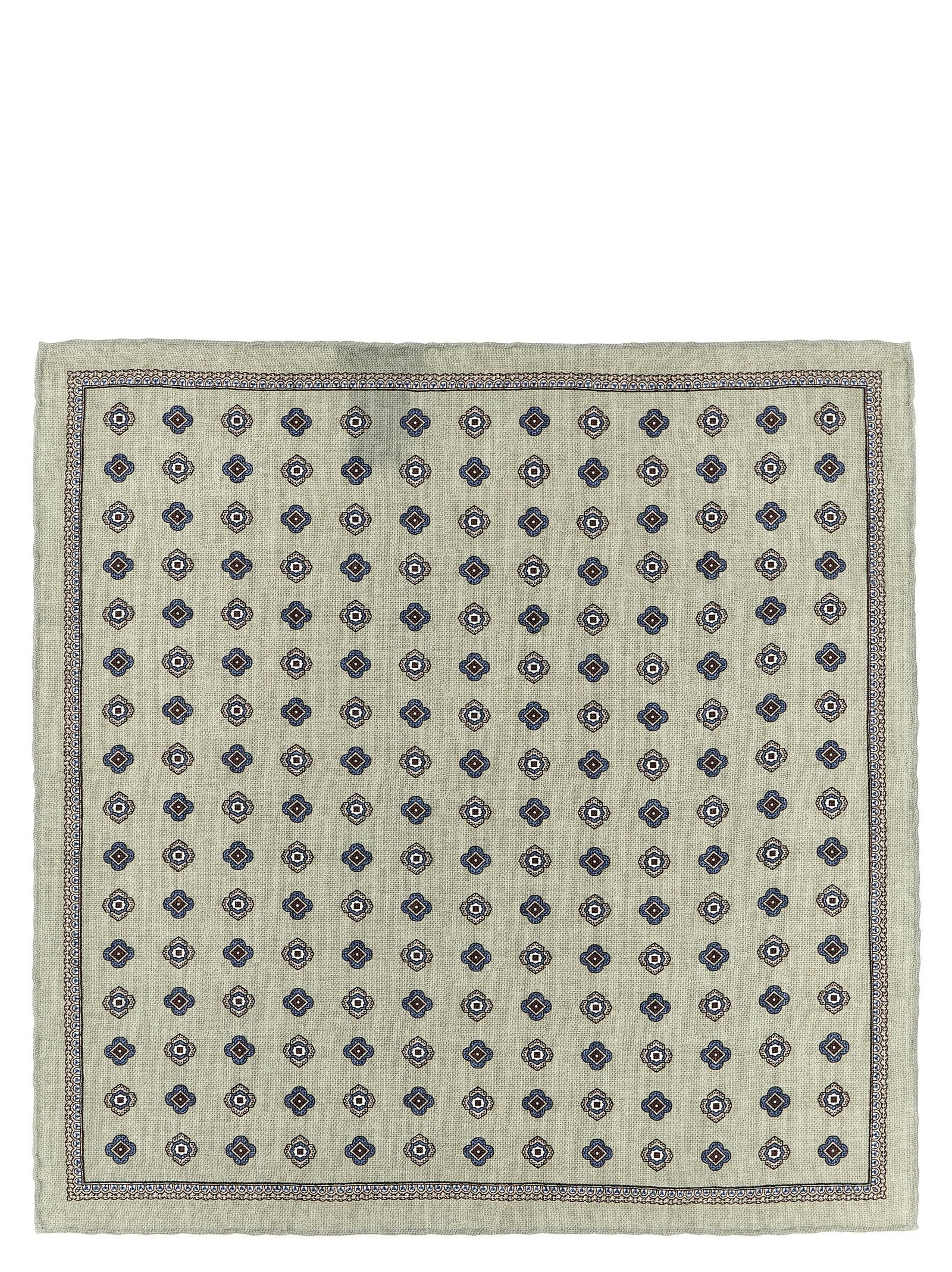 Brunello Cucinelli Silk Medaglione Scarf — Sage green
