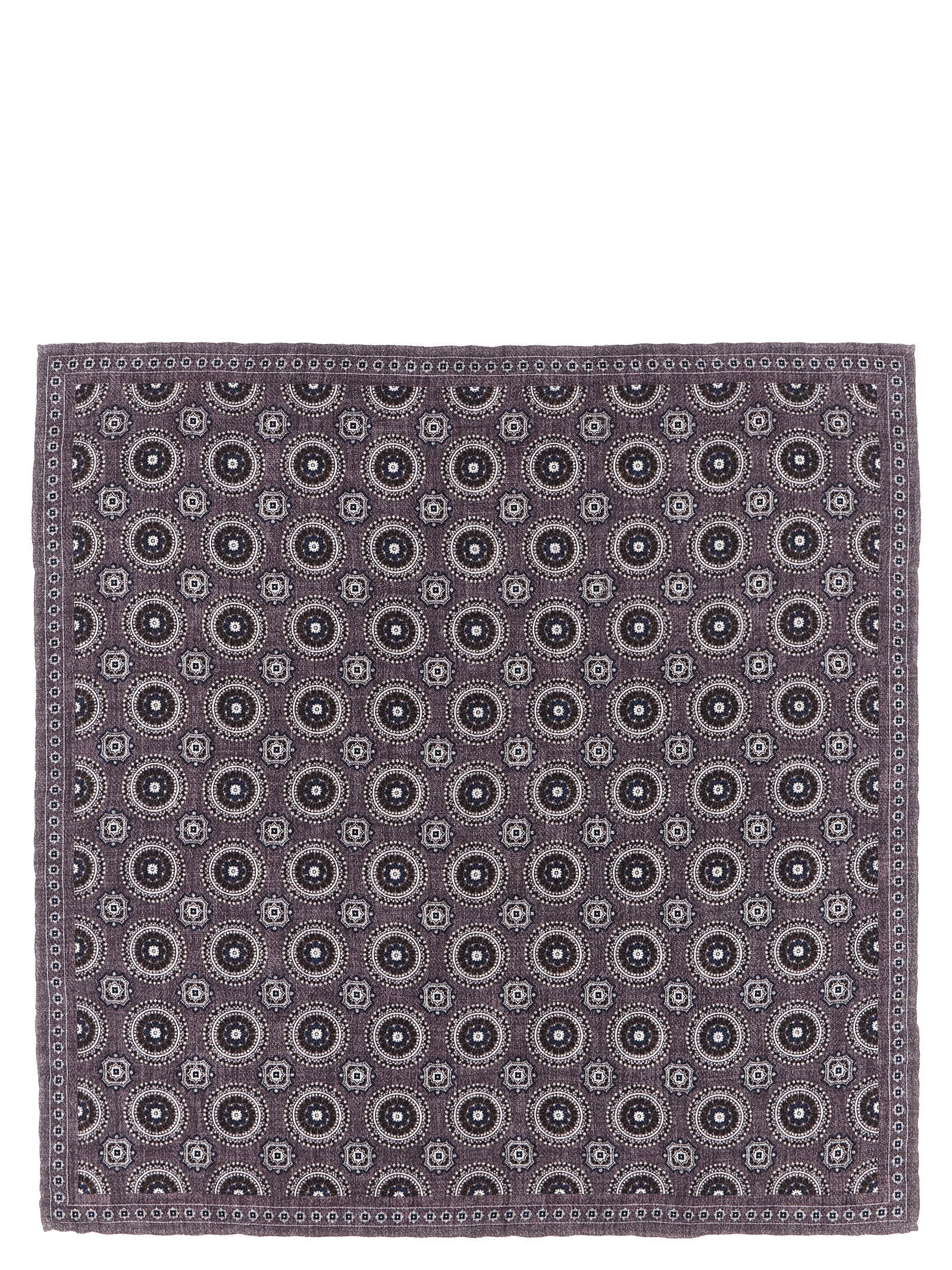 Brunello Cucinelli Medaglione Double-Face Silk Scarf — Purple