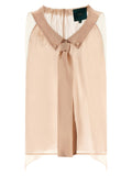 Maison Jejia Brooks Blouse — Beige