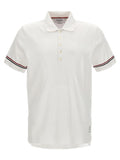 Thom Browne RWB Stripe Polo Shirt — White