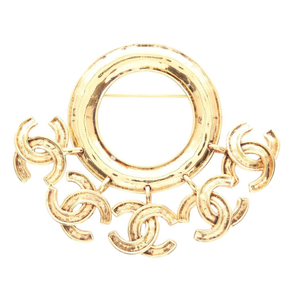 Gold Plated Multi CC Round Brooch