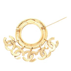 Gold Plated Multi CC Round Brooch