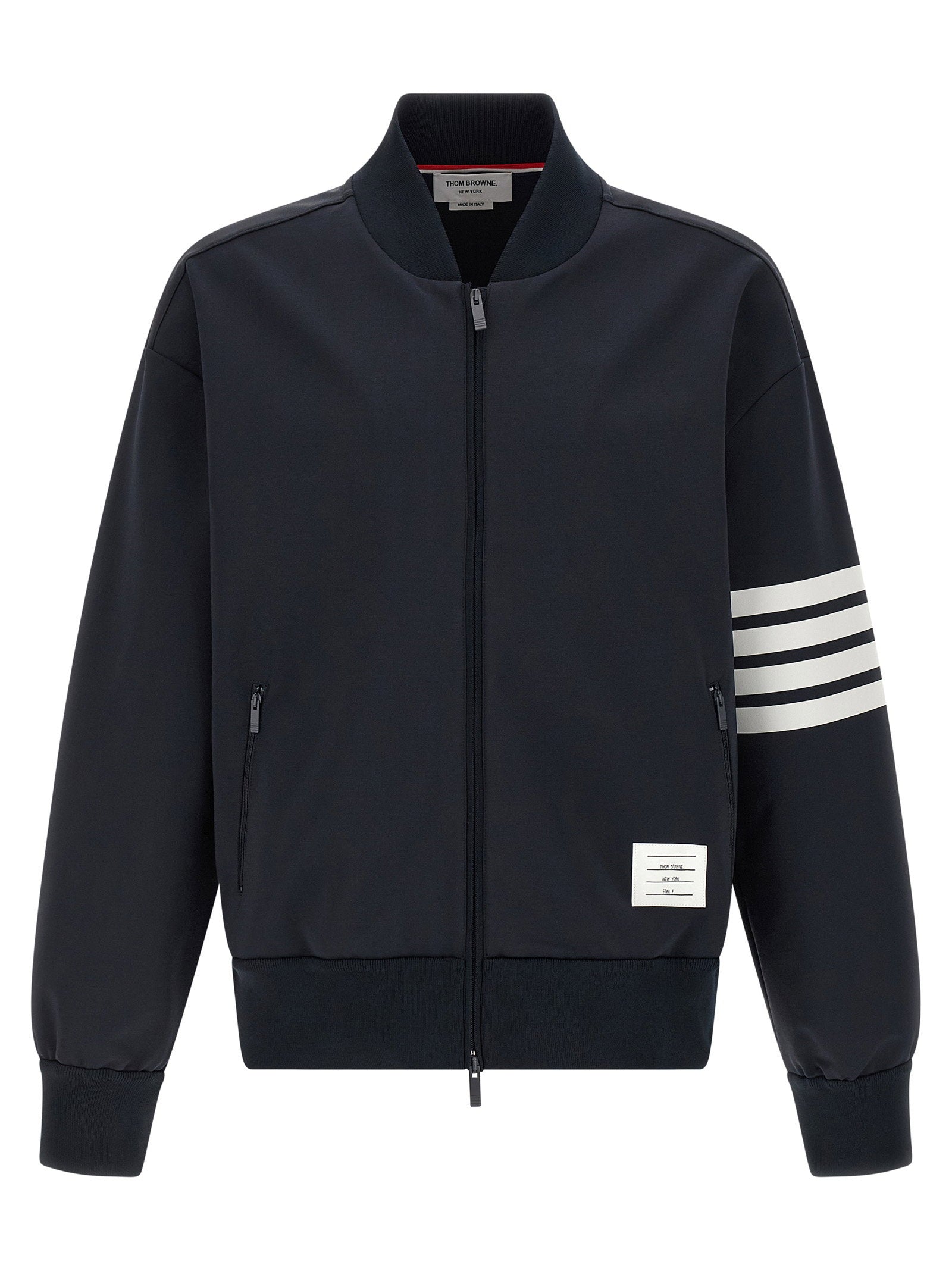 Thom Browne Tech Viscose Bomber Jacket — Black