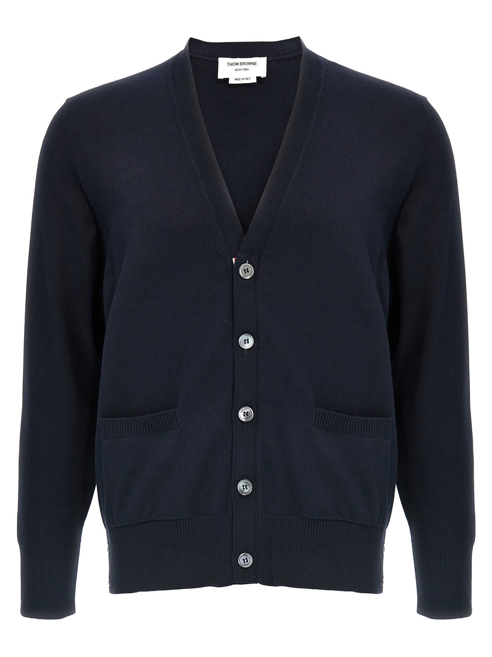 Thom Browne 4-Bar Cotton Cardigan — Navy