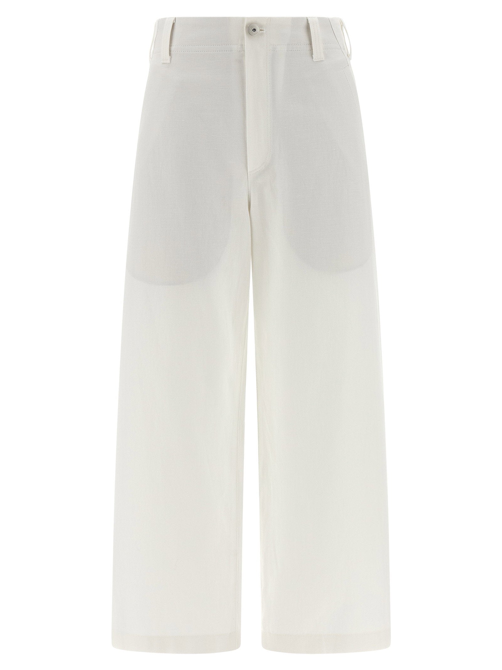 Brunello Cucinelli Cotton-Linen Gabardine Chino Pants — White