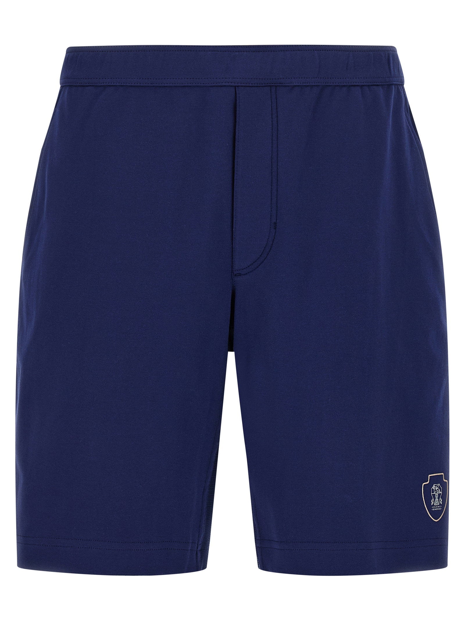 Brunello Cucinelli Cotton Interlock Bermuda Shorts — Navy