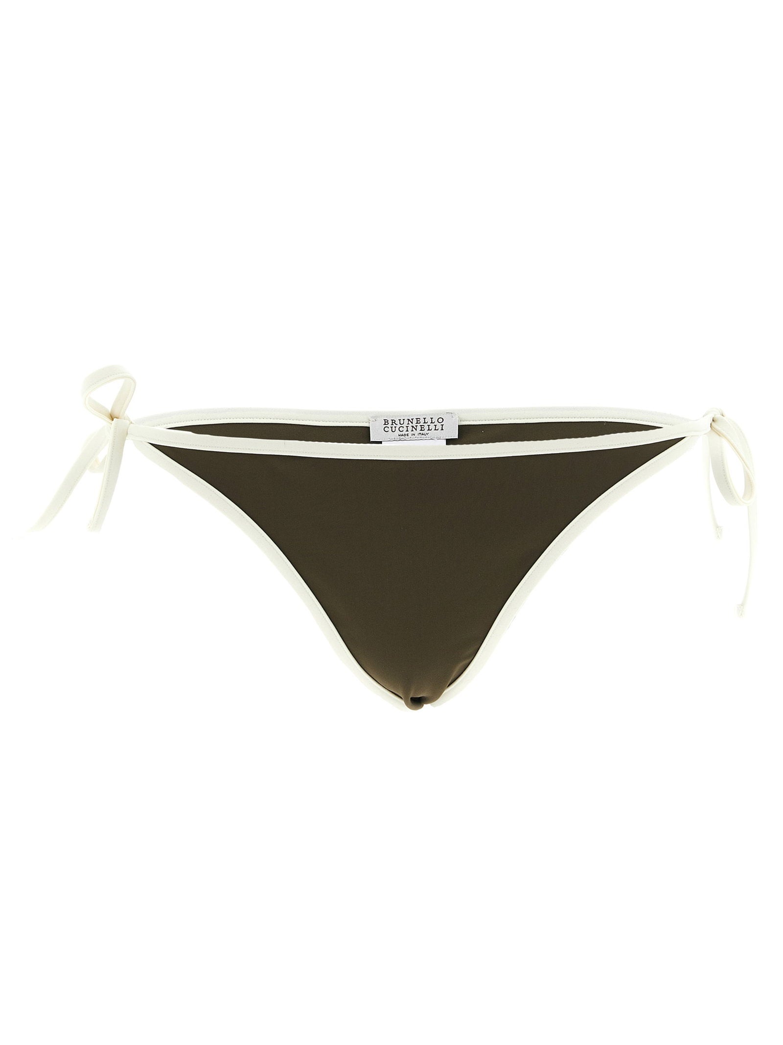 Brunello Cucinelli Techno Jersey Bikini Briefs — Olive