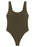 Brunello Cucinelli One-Piece Swimsuit — Olive