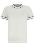 Brunello Cucinelli Lamé-Trimmed Cotton T-Shirt — White