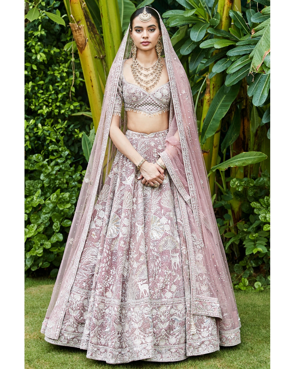 The Wild Seascape French Rose Lehenga Set By KYNAH, Luxury Indian Fashion & Bridal Wear