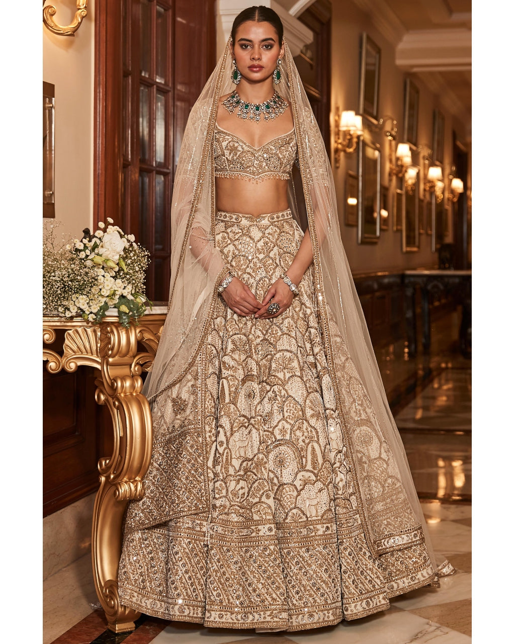 The Vintage Matsya Palace Ekru Lehenga Set By KYNAH, Luxury Indian Fashion & Bridal Wear