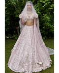 The Silent Garden Tulle Japanese Pink Lehenga Set By KYNAH, Luxury Indian Fashion & Bridal Wear