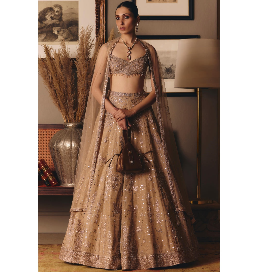 The Aged Tissue Masai Landscape Lehenga Set By KYNAH, Luxury Indian Fashion & Bridal Wear