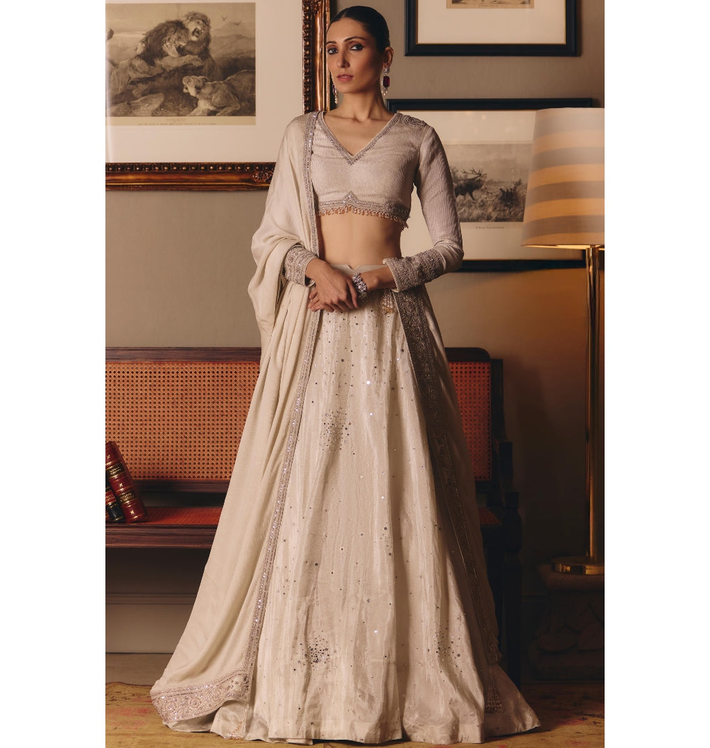 The Silver Needle Saadgi Lehenga Set By KYNAH, Luxury Indian Fashion & Bridal Wear