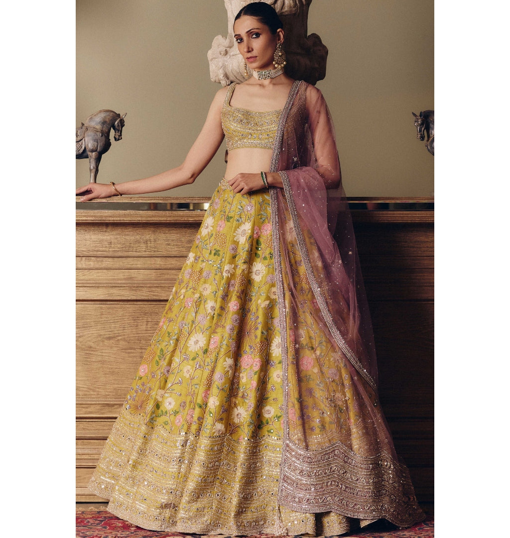 The Roman Bouquet Floral Lehenga Set By KYNAH, Luxury Indian Fashion & Bridal Wear