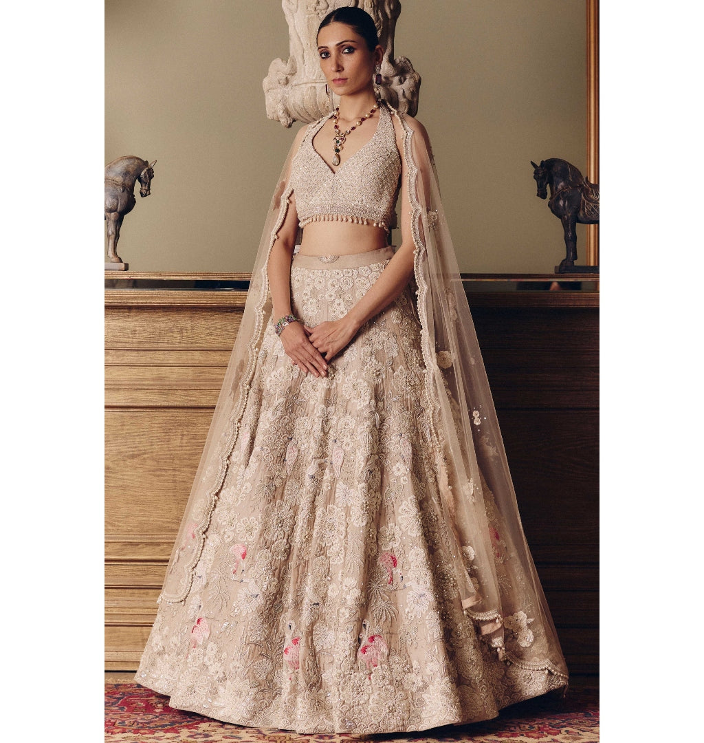 Flamingos of the Wild Lehenga Set By KYNAH, Luxury Indian Fashion & Bridal Wear