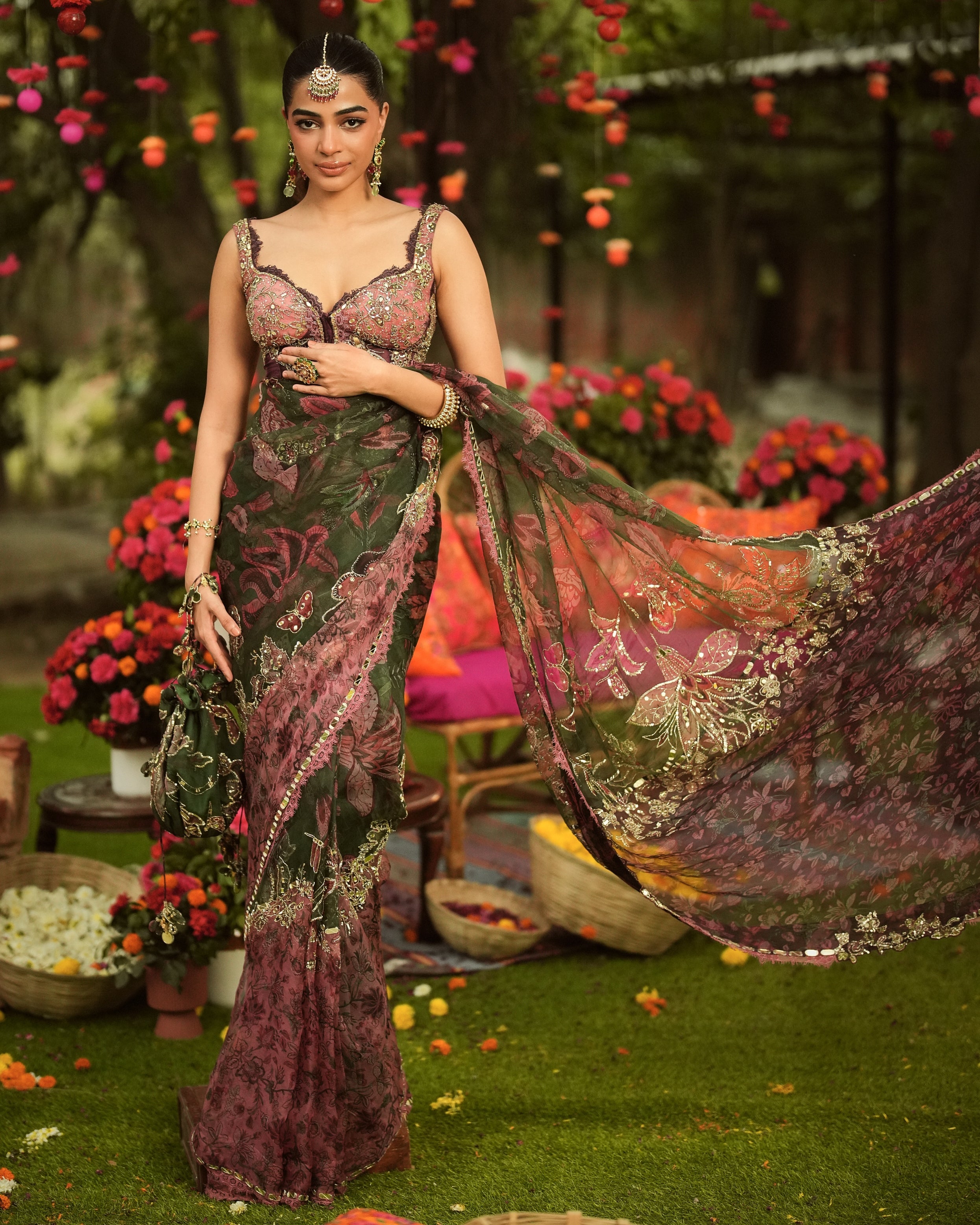 Nazia Pre Draped Sari Set By KYNAH, Luxury Indian Fashion & Bridal Wear