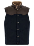 Brunello Cucinelli Paneled Feather-Padded Vest — Navy