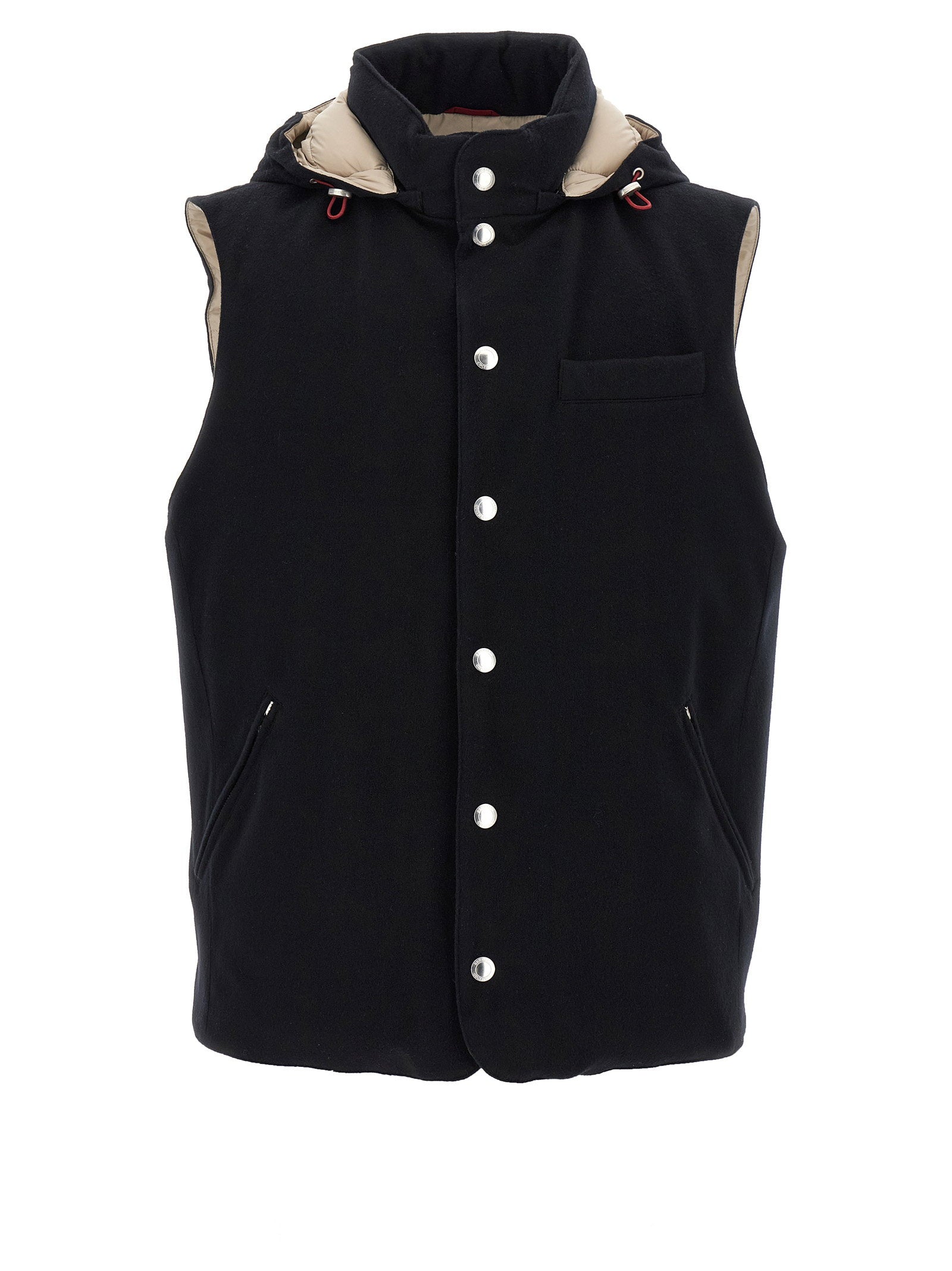 Brunello Cucinelli Padded Wool Vest — Black