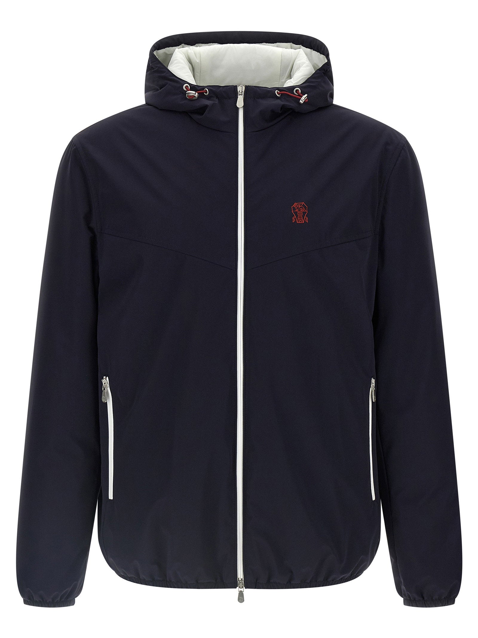 Brunello Cucinelli Windproof Technical Fabric Down Jacket — Navy