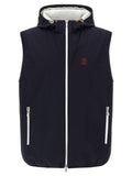Brunello Cucinelli Hooded Water-Repellent Vest — Black