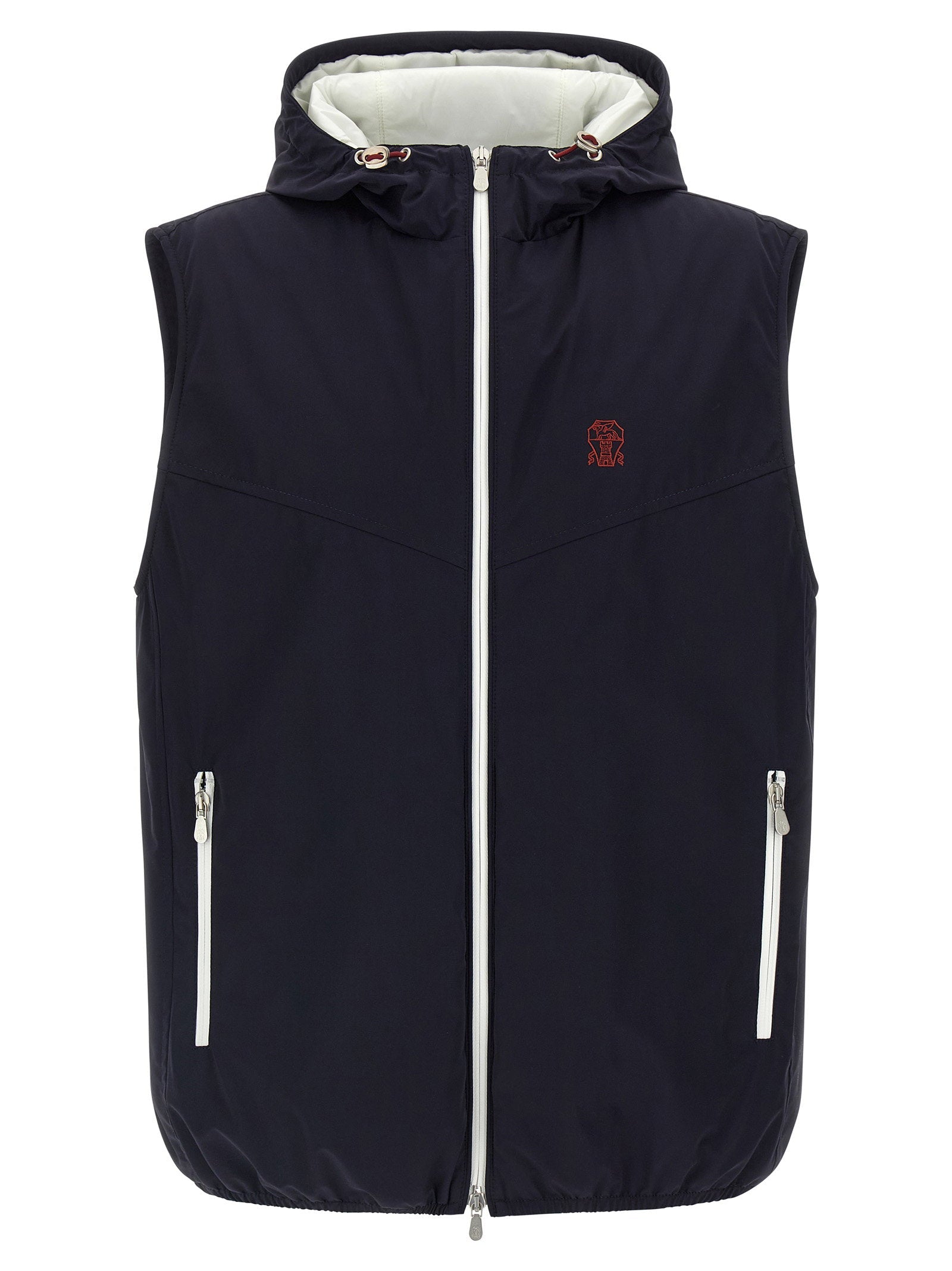 Brunello Cucinelli Hooded Water-Repellent Vest — Black