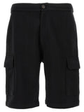 Brunello Cucinelli Cargo Cotton Blend Bermuda Shorts — Black